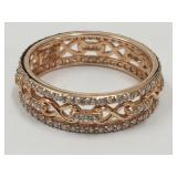925 Silver Ring Rose Tone Size 9