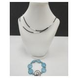 JTV Spinel Necklace & Costume Turquoise Bracelet