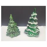 Christmas Trees Ceramic 5", Glass 6.5"H