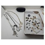 Large Lot Costume Jewelry Cuff Links, Necklaces +