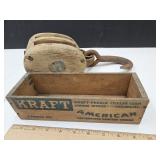 Prim Cheese Box & Pulley