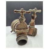 LARGE 6"w Brass Fire Dept Water Head