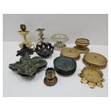 Metal Candle Holders & Cast Iron Lot