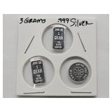 3 Grams .999 Fine Silver