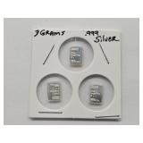 3 Grams .999 Fine Silver