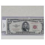Crisp & Clean 1953 Red Seal $5 Note