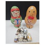 2.5" Cat Tin Boxes & Christmas 10"h Tins