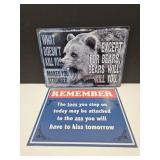 15"x12" Remeber Sign & Bear Sign