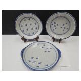 John Peterson 2 Pie Plates & Platter