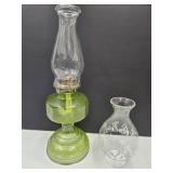 Oil Lamp  18" H with Extra Chimney