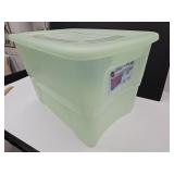 73 QT Clear Green Storage Tote