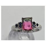 Silver Plated Fashion Ring Sz 7