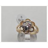 Gold Tone Fashion Ring Sz 8