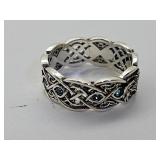 Silver Over Jewelers Bronze Celtic Ring Sz 9