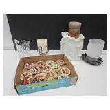 Wax Melts VTG GLassware & Candle w/Angel