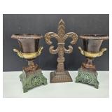 Heavy Metal Urns & Fleur di Lis 11-14"h