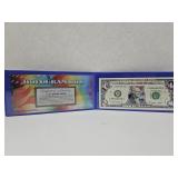 Authentic $2 Note American Flag