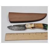 Damascus Knife w/Sheath