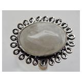 925 Silver White Quartz Ring Sz 8.5