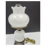 17" H Hurricane Style Table Top Glass Lamp