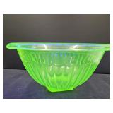 Uranium Glass Mixing Bowl 10 1/4" wide