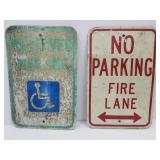 NO PARKING FIRE LN & RESERVED metal signs 12