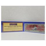 Authentic $2 Note Baseball Player Shoeless Joe