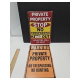 2 Private Property Signs 8x12