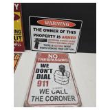 NO Trespassing 8"x12" & Warning Sign