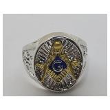 New Masonic Alloy Ring Sz 11