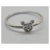 New 925 Silver Mickey Mouse Ring Sz 10