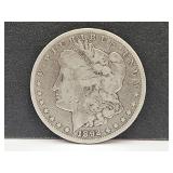 1892 Carson City Silver Morgan Dollar CC Coin