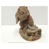WISE & WONDERFUL OWL STATUE By Clark 7 " H