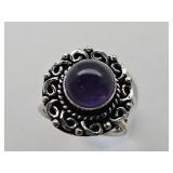 925 Silver Amethyst Ring Sz 7