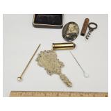 Antique Cork Screw Paris Mirror Hat Pins ++