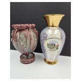 Italy Vase1/2" h  & Vase Gold Trim Kronach Vase