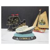 Cast Iron Titanic Door Stop 8" L  & Ship Decor