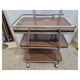 Vintage MCM Serving Cart 3 Removable Trays