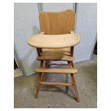 Vintage Wood High Chair with Tray