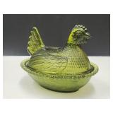 VTG Green Hen on Nest 7"W