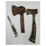 Estwing Hatchet & Fixed Blade Knife w Sheath