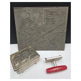 VTG Can Opener,Metal Stamping Plate, Trinket
