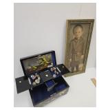 Oriental Dresser Jewelry Box &  Antique Boy Photo