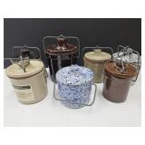 Lot of Food Crocks One Lid Fine Crack