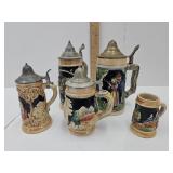 3"-7" German Beer Steins