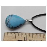 Turquoise Colored Teardrop Necklace