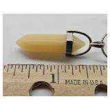 Yellow Crystal Point Necklace on Chain