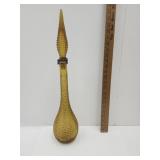 Empoli Italy 22 3/4" Amber Diamond Pt.Genie Bottle