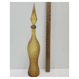 Mid Century Diamond Amber Genie Bottle 23"