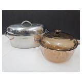 10" Vision Glass Pan w Lid & 16" Roaster w Trivet